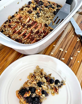 Baked Oatmeal with Blueberries & Walnuts