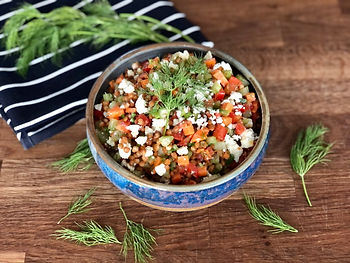 Lentil Feta Salad with Fresh Dill