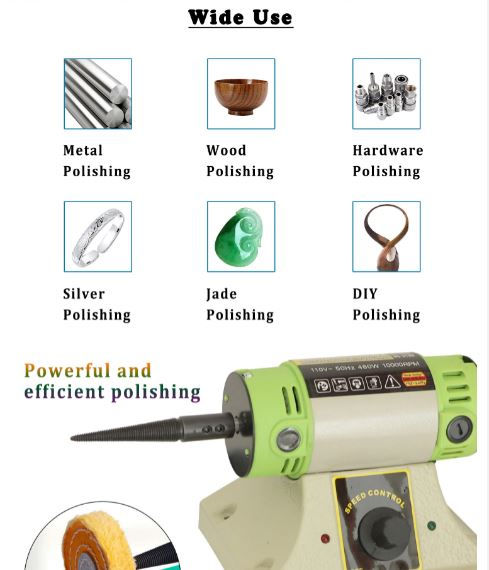 Miniature : 220V, 50Hz, 480W, 10000RPM פוליש רב תכליתי, מכונת פוליש ירקן, מכונת חריטה.