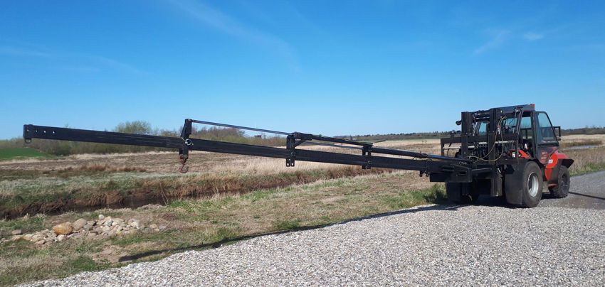 Kranarm til gaffeltruck med 3 hydrauliske udskud 3