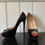 Thumbnail: Christian Louboutin Black Peep Toe Pumps With Red Accents