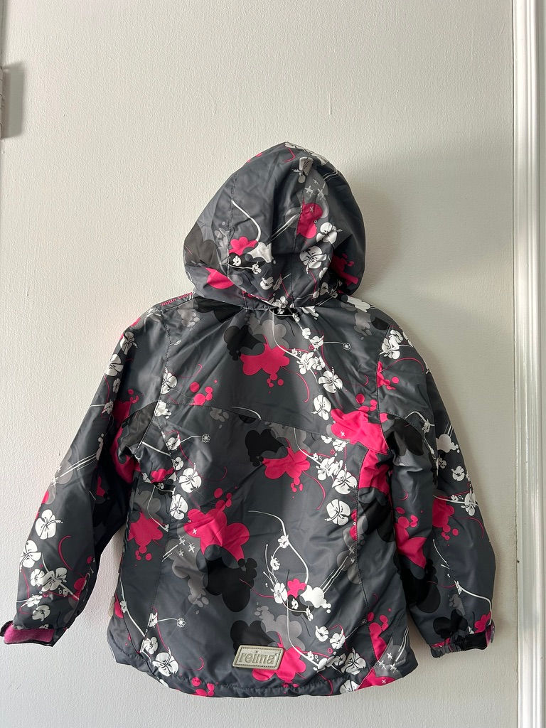 Thumbnail: Reima Girls Grey Floral Snow Jacket 4T