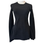 Thumbnail: Alexander Wang Black Striped Velour Long-Sleeve Top