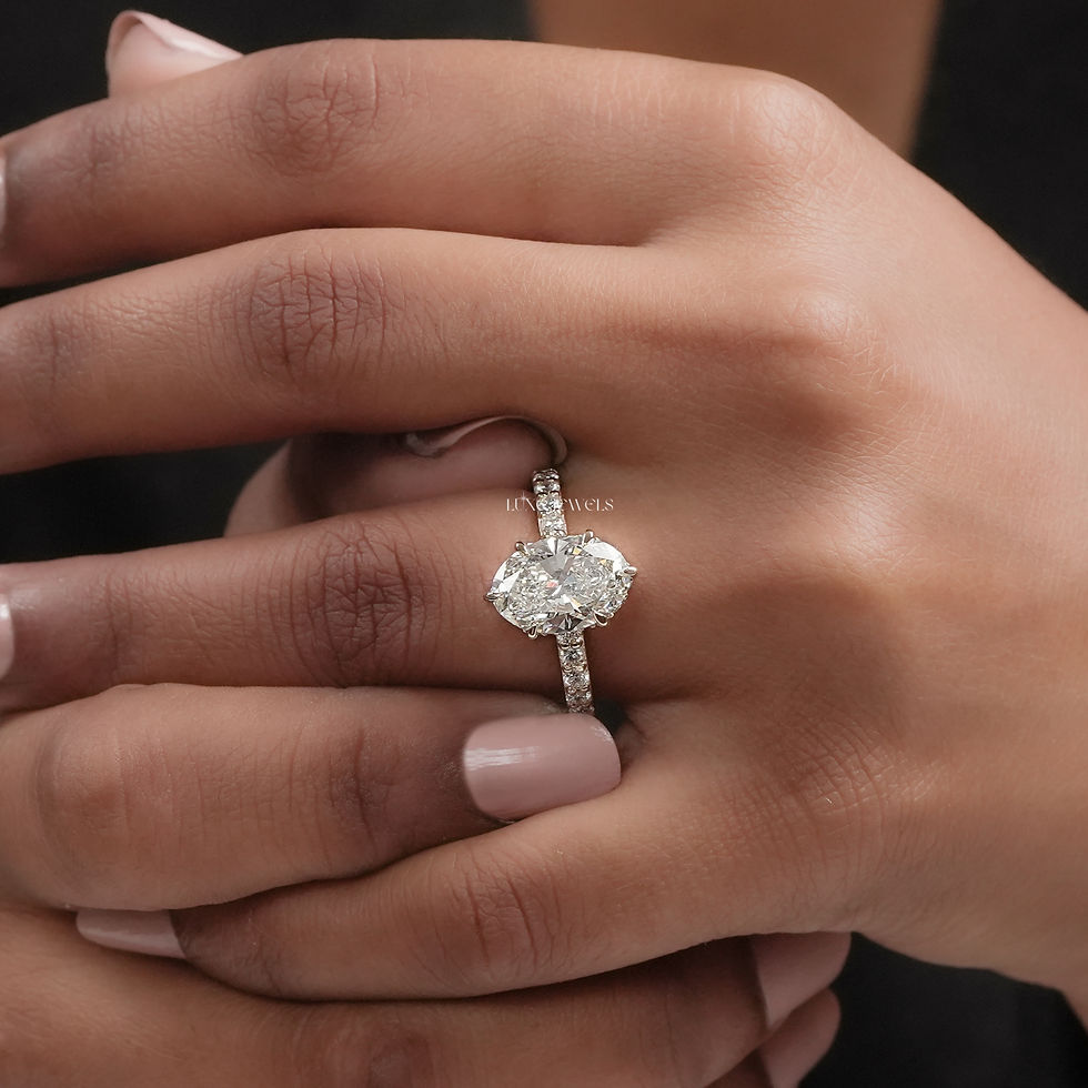 Thumbnail: 3.0 CT Oval Cut Lab Grown  Engagement Ring | Color HI | Clarity VS | Anniversary