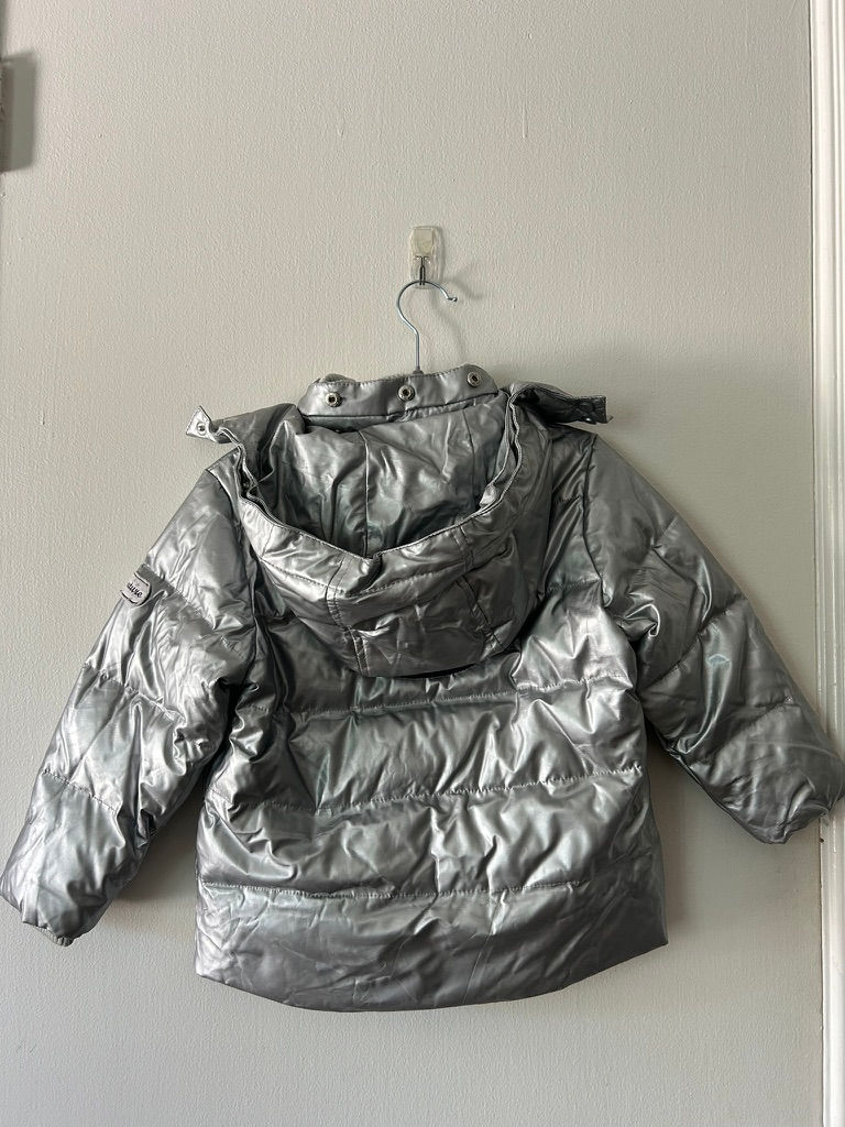 Thumbnail: Victoria Couture Girls Silver Hello Kitty Puffer Jacket 4T