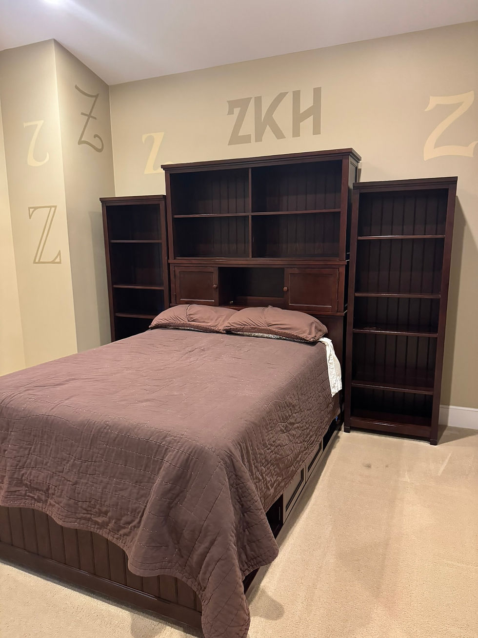 Thumbnail: Pottery Barn Teen Beadboard Storage Bed- With Tall Shelving