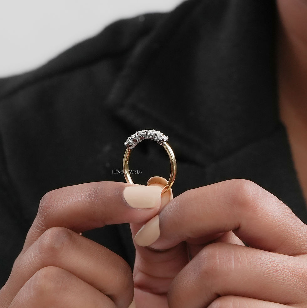 Thumbnail: 1.10 CT Cushion Cut (5pcs) Lab Grown Diamond Ring | Color EF | Clarity VS | 10kt