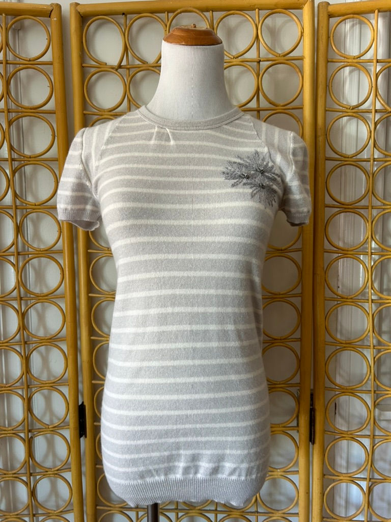Thumbnail: Brunello Cucinelli Cashmere Embroidered Short Sleeve