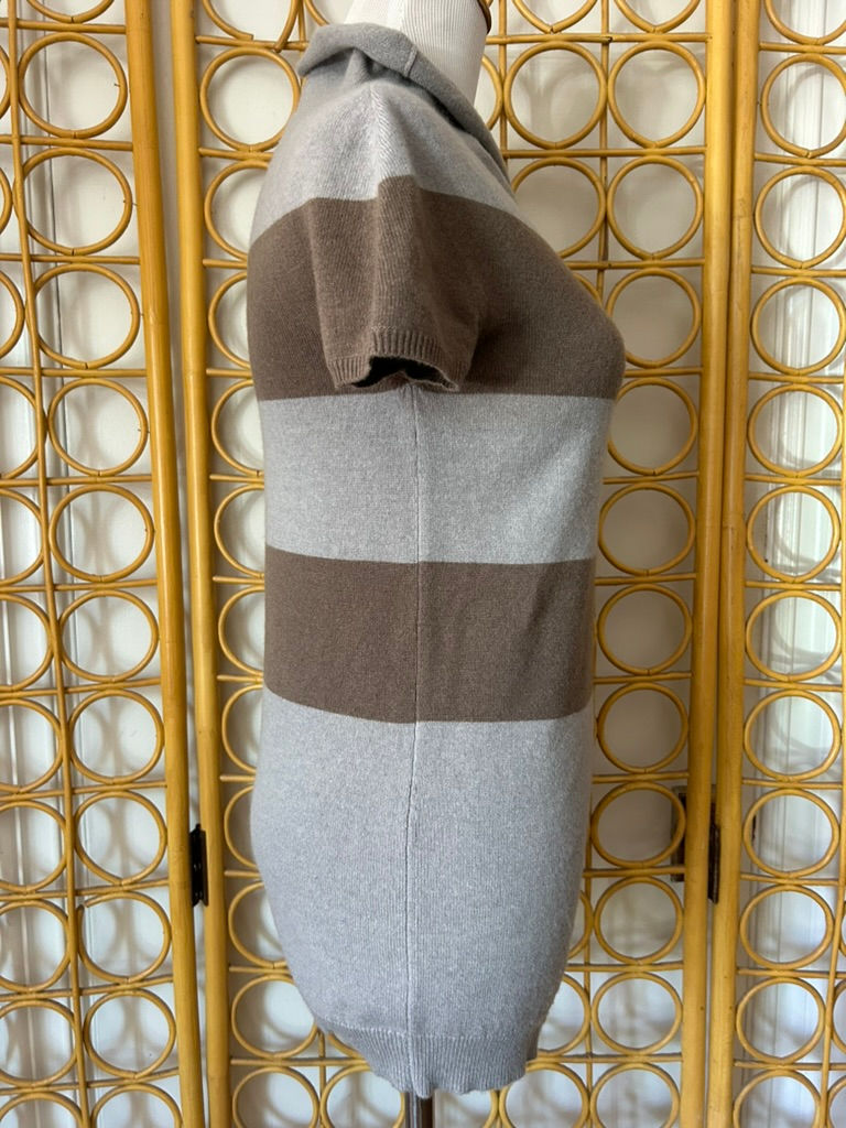 Thumbnail: Brunello Cucinelli Cashmere Striped Short Sleeve Sweater