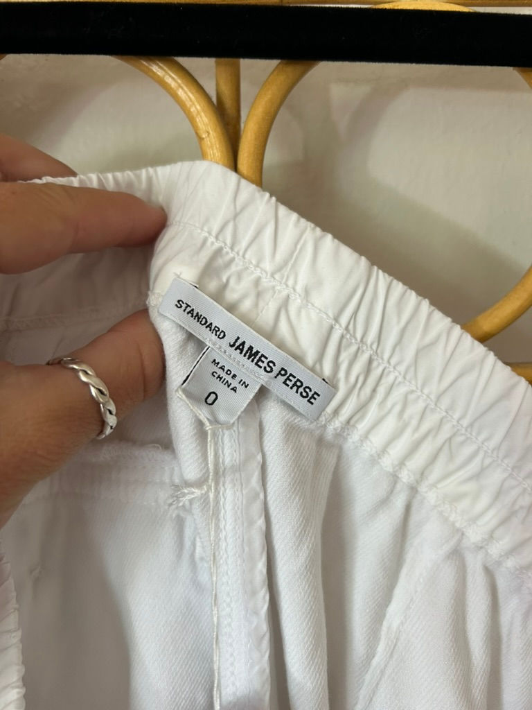 Thumbnail: James Perse White Draw-String Pants