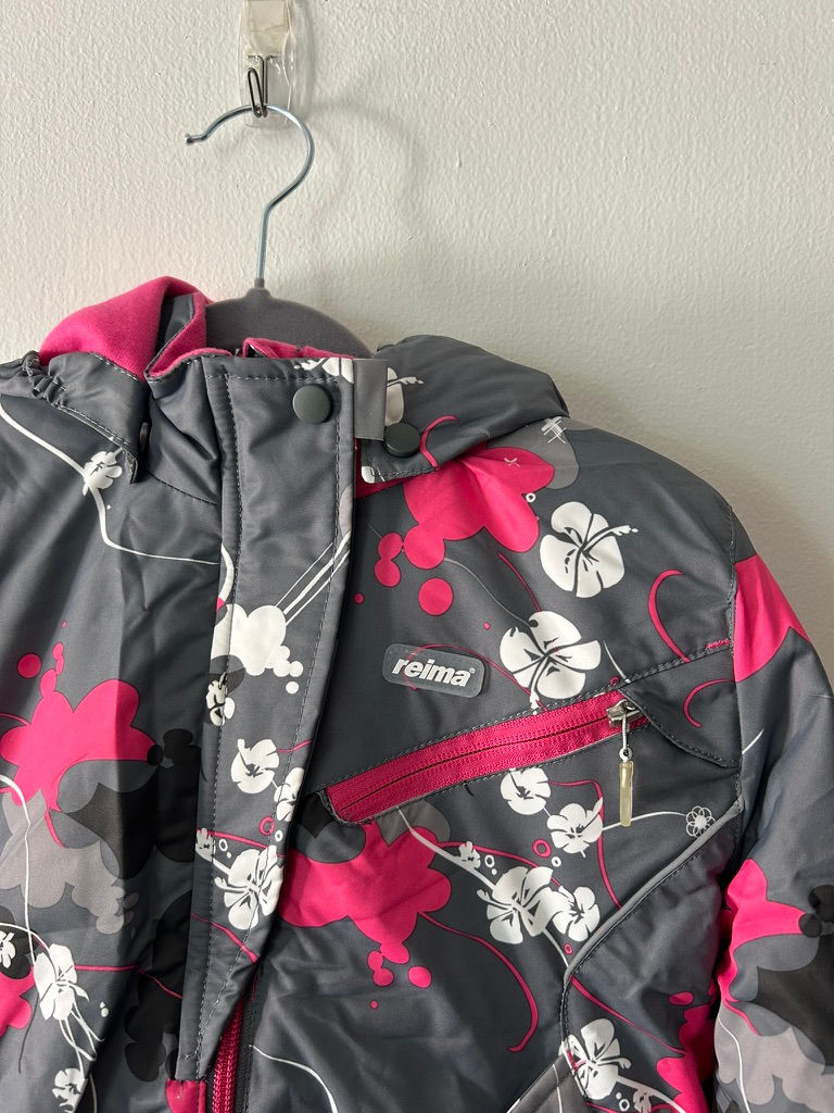 Thumbnail: Reima Girls Grey Floral Snow Jacket 4T