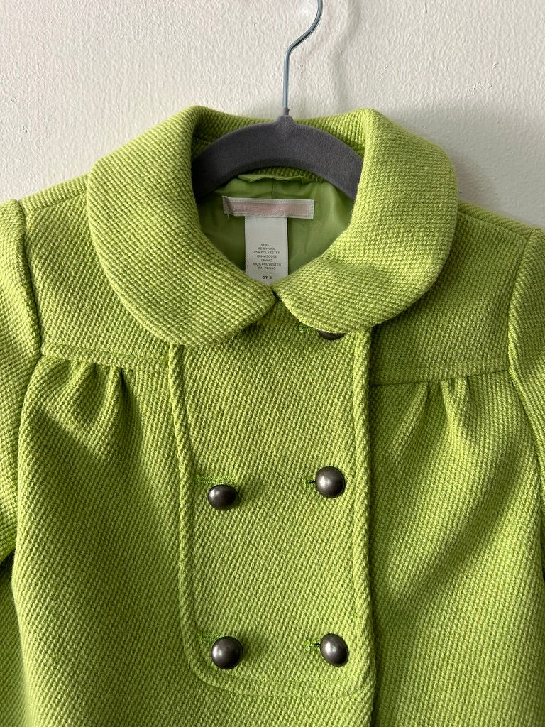 Thumbnail: Janie and Jack Green Pea Coat Size 2T-3