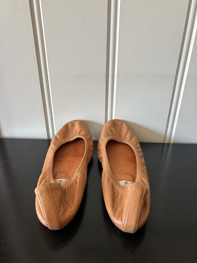 Thumbnail: Lanvin Tan/Salmon Scrunch Ballet Flats