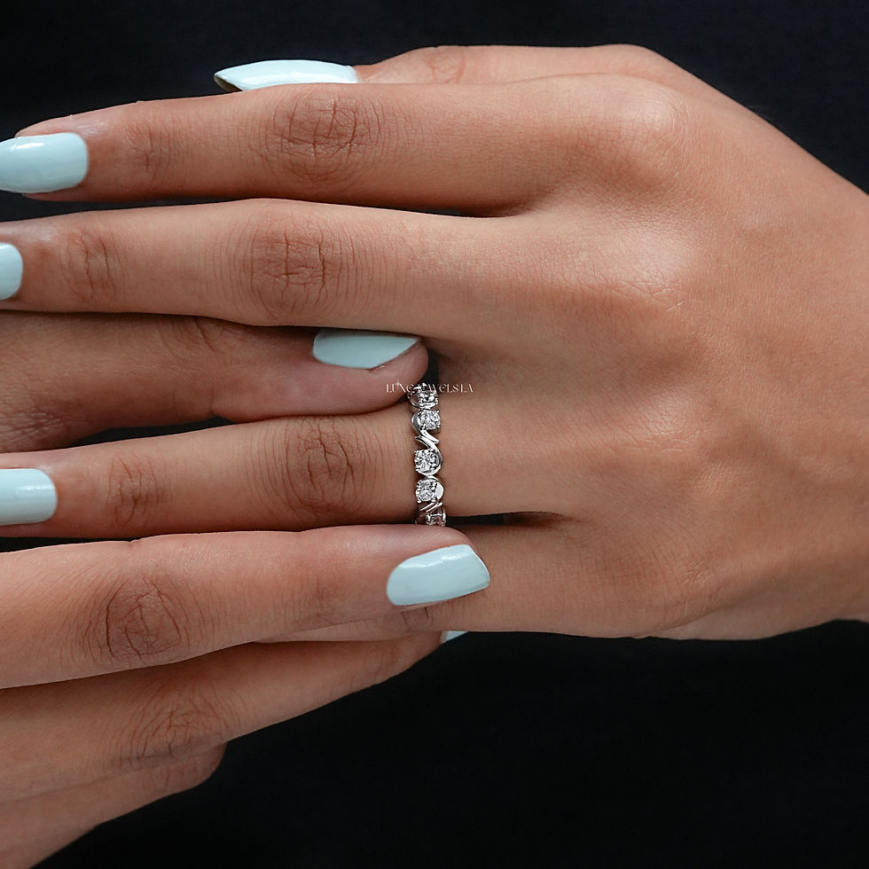 Thumbnail: 0.80 CT Round Cut | Lab Grown Diamond Band | Color EF | Clarity VS | Platinum