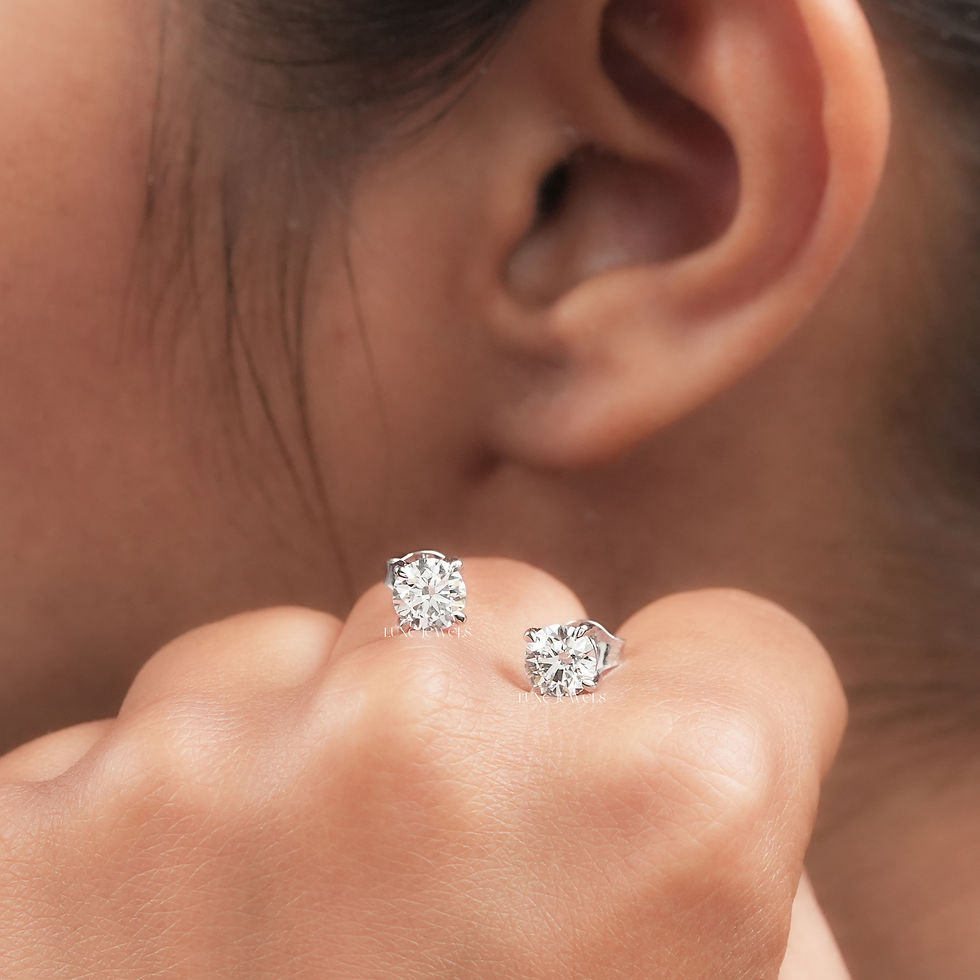 Thumbnail: 1.5CT Round Lab Grown Diamond Stud Earrings | Color EF | Clarity VS |  14kt |