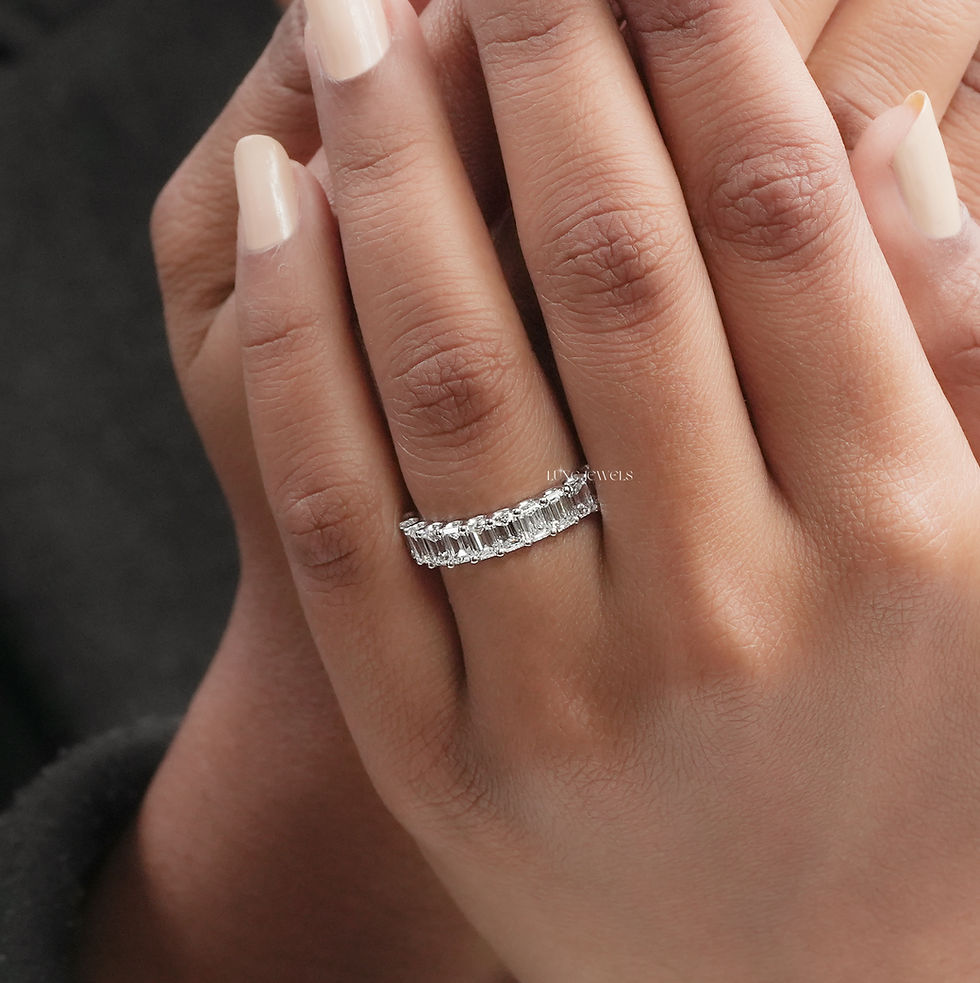Thumbnail: 2.40 CT Emerald Cut Lab Grown Diamond Ring | Color EF | Clarity VS | 14kt