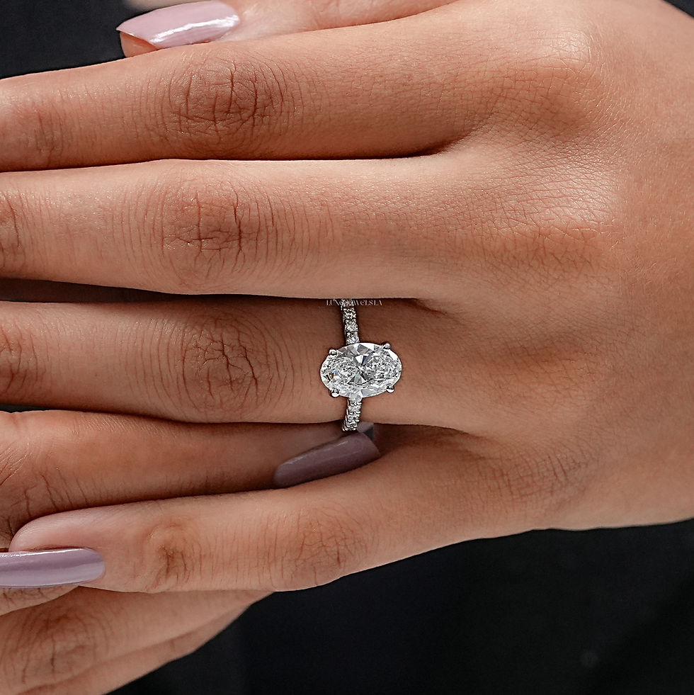 Thumbnail: 2.00 CT Oval Cut | Lab Grown Diamond Ring | Color EF | Clarity VS | Platinum