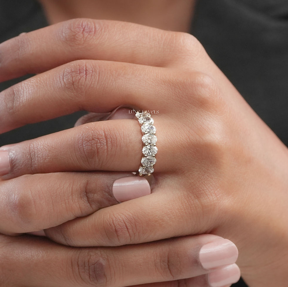 Thumbnail: 2.20 CT Oval Cut Lab Grown Diamond Ring | Color EF | Clarity VVS | 10kt |