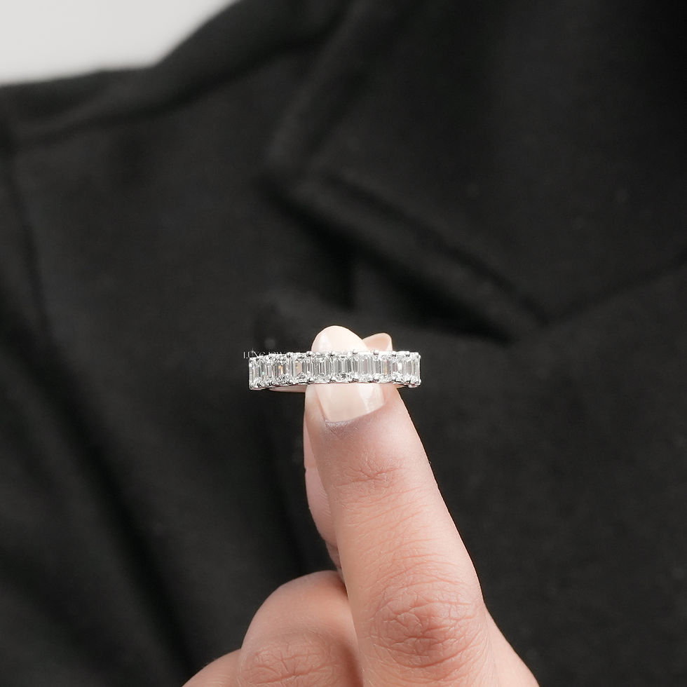 Thumbnail: 2.40 CT Emerald Cut Lab Grown Diamond Ring | Color EF | Clarity VS | 14kt