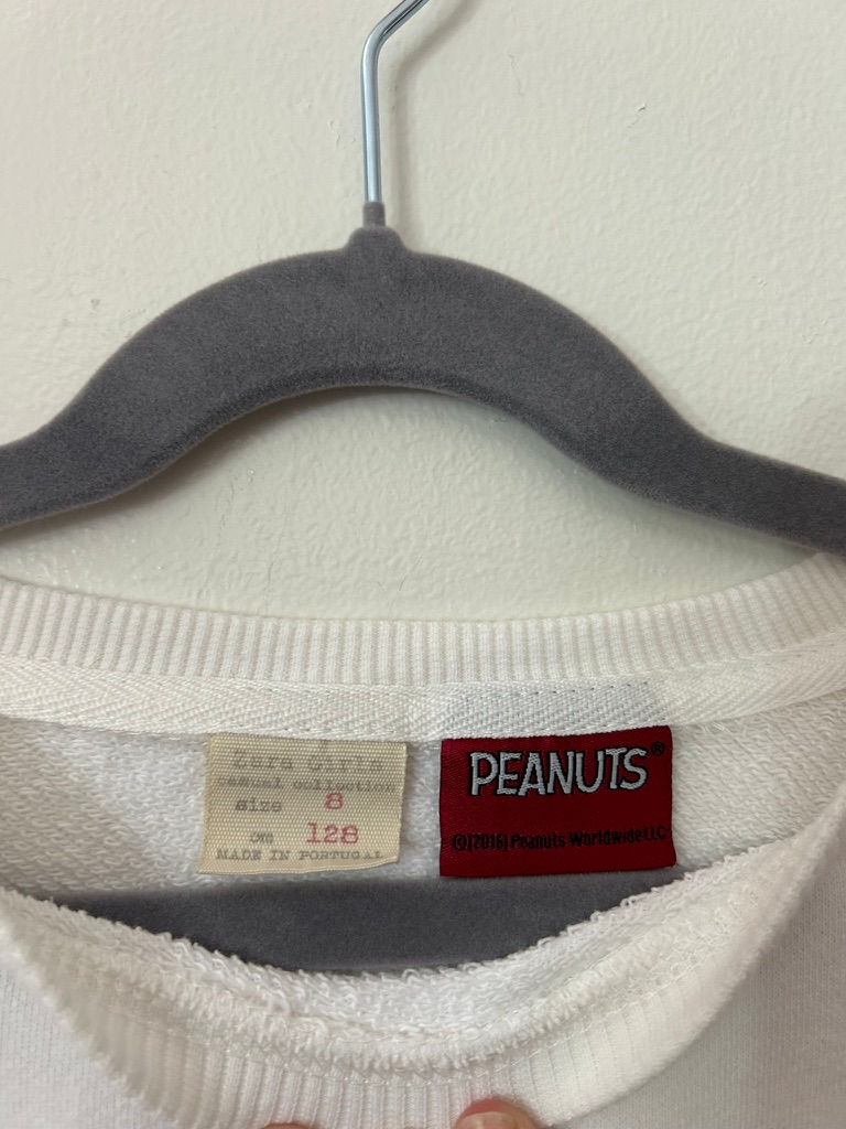 Thumbnail: Zara Girls Peanuts Snoopy Crew Neck Sweater Size 8