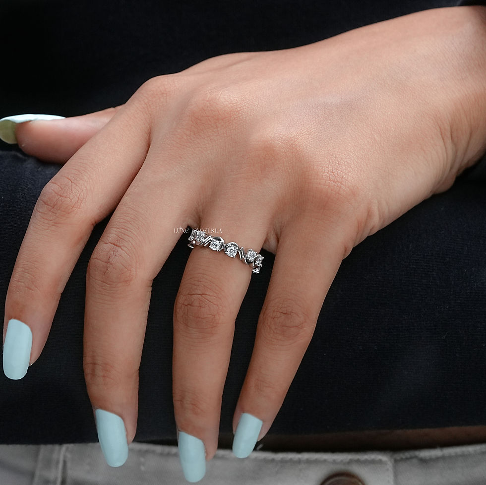 Thumbnail: 0.80 CT Round Cut | Lab Grown Diamond Band | Color EF | Clarity VS | Platinum