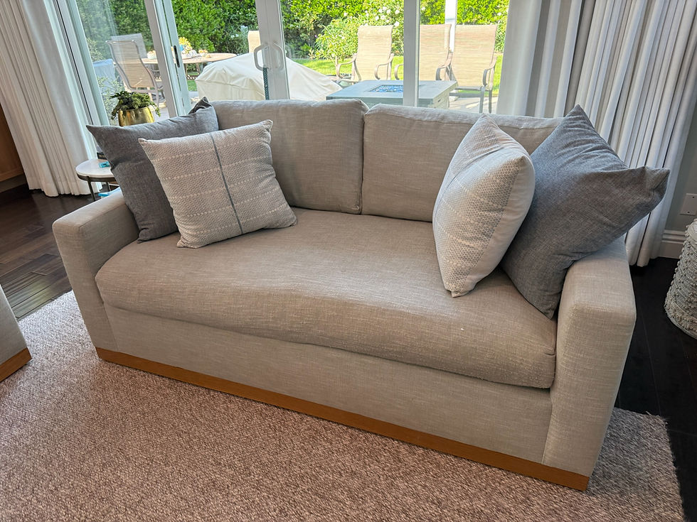 Thumbnail: Custom Restoration Hardware Style Slope Arm Loveseat Schumacher "Dove"