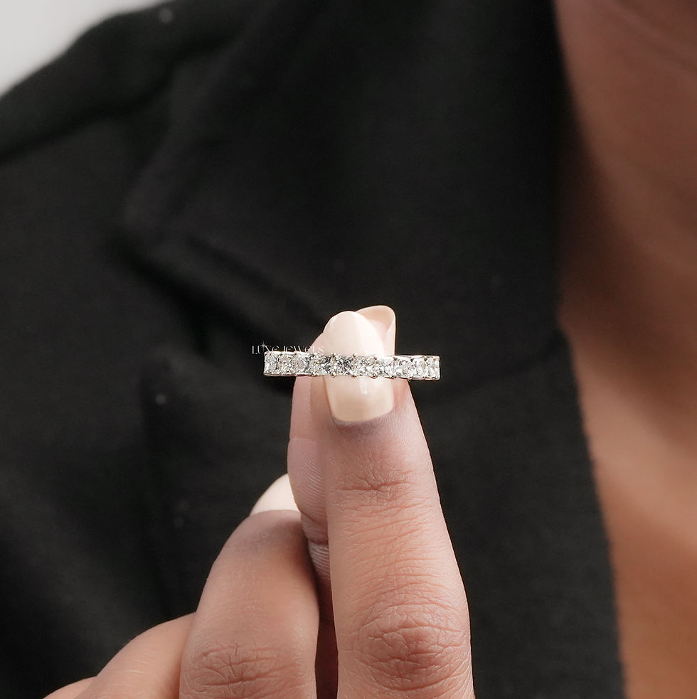 Thumbnail: 2.50 CT Princess Cut Lab Grown Diamond Band | Color EF | Clarity VS | 14kt | Ann