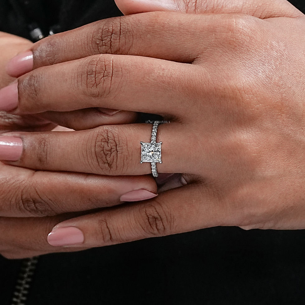 Thumbnail: 2.00 CT Princess Cut Lab Grown Diamond Band | Color FG | Clarity VS | Platinum
