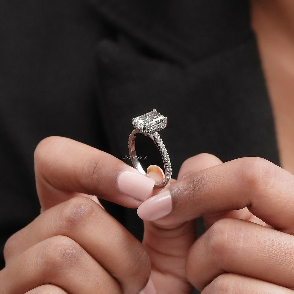 Thumbnail: 3.1 CT Radiant Cut Lab Grown Diamond  Ring | Color GH | Clarity VS | 10kt |