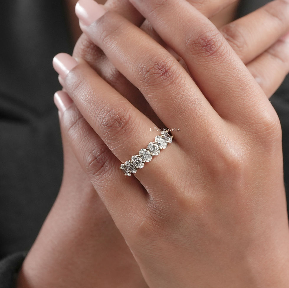 Thumbnail: 2.20 CT Oval Cut Lab Grown Diamond Ring | Color EF | Clarity VVS | 10kt |