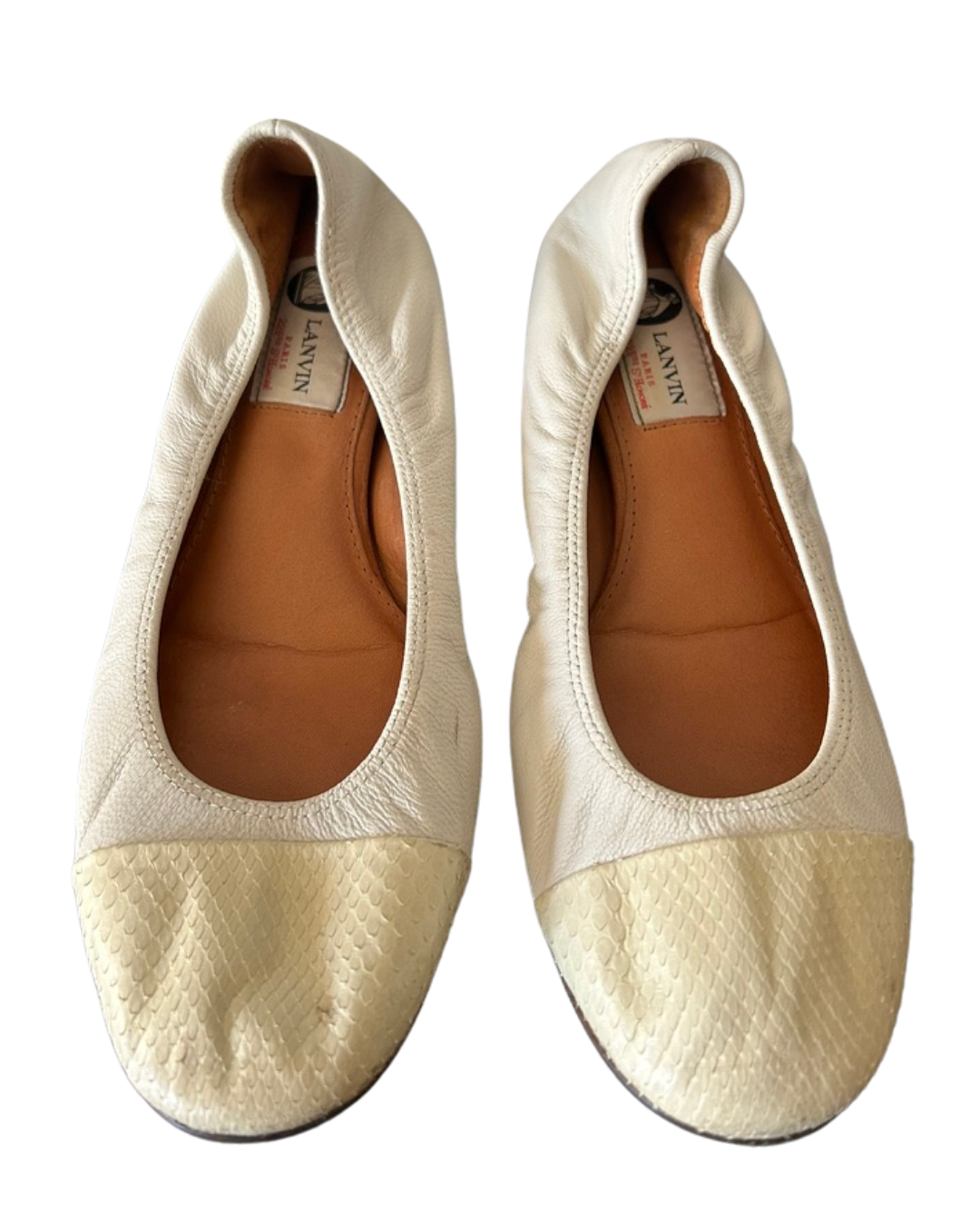 LANVIN Cream Ballet Flats