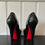 Thumbnail: Christian Louboutin Black Peep Toe Pumps With Red Accents