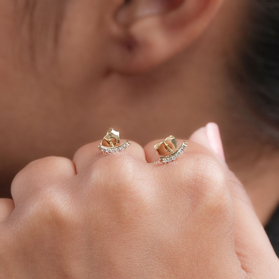 Thumbnail: Lab Grown .10CT Round Diamond Stud Earrings | Color EF | Clarity VS  | 14 kt |