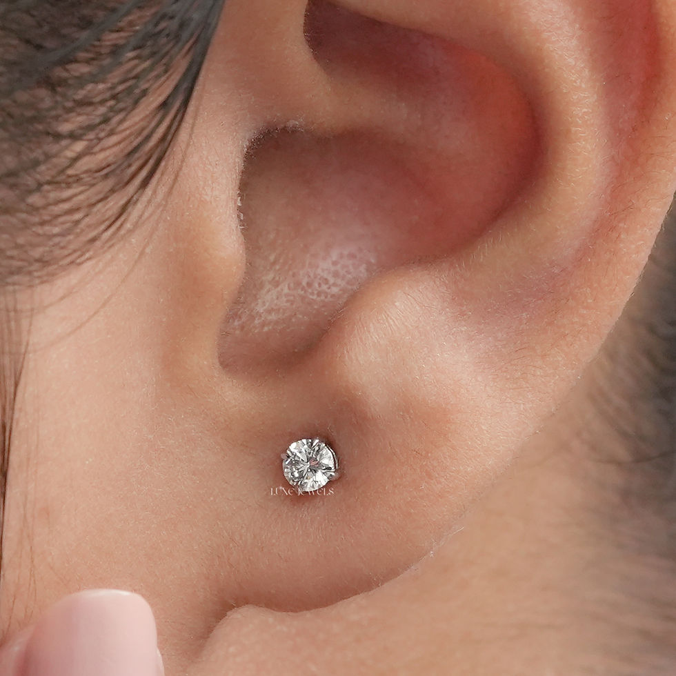Lab Grown .2CT Round Diamond Stud Earrings | Color EF | Clarity VS | 14 kt |