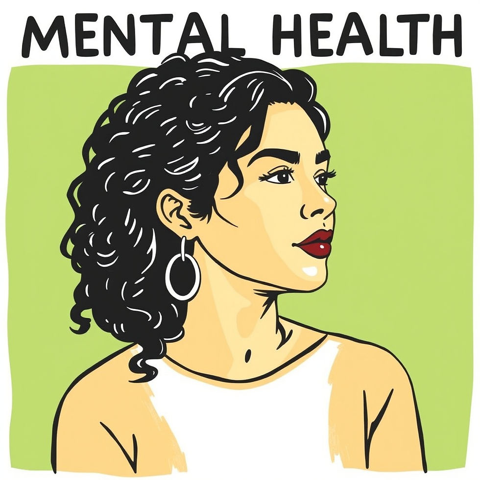 Latina Standing up for her mental health AI generated