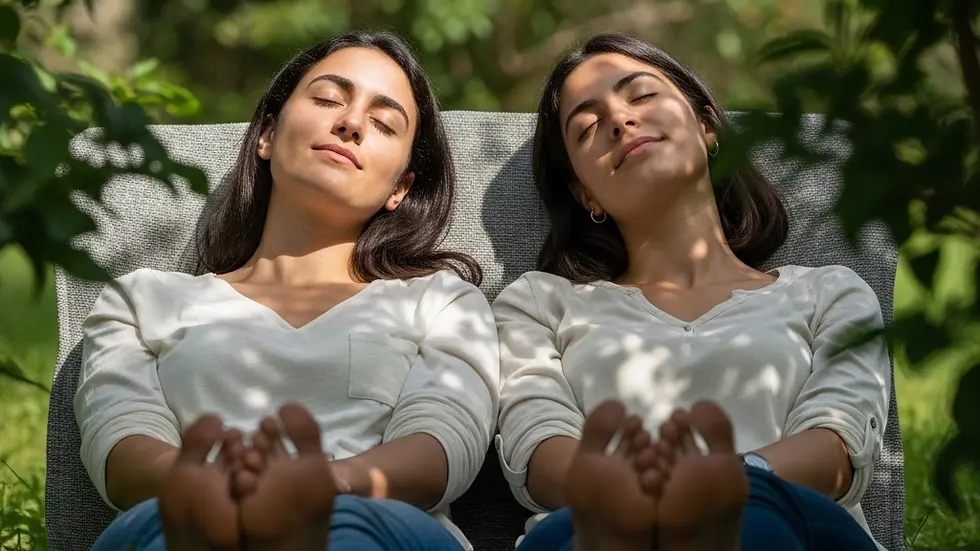 Dos latinas relajándose