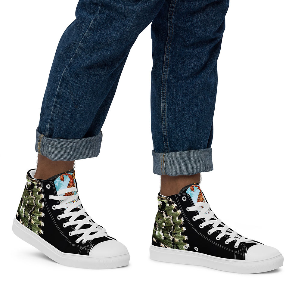 Thumbnail: Wings of the Joker (Feralia jocosa) High Top Canvas Shoes
