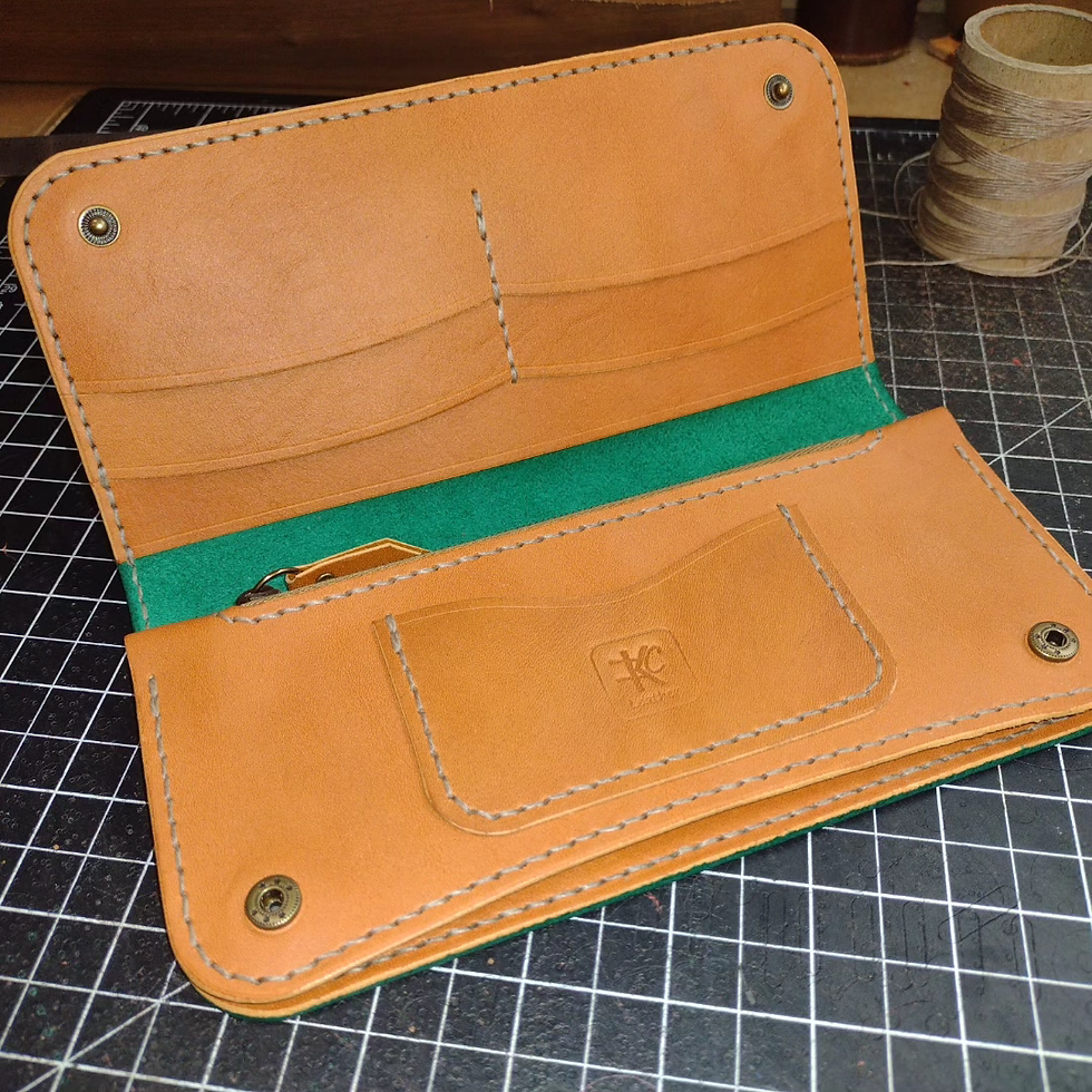 Thumbnail: Long Wallet with Zippered Pouch and emblem 