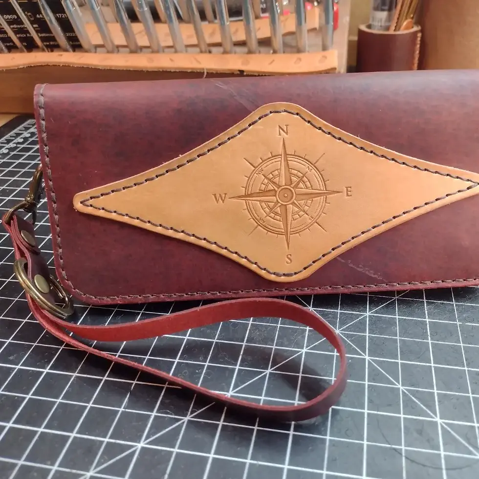 Thumbnail: Long Wallet with Zippered Pouch and emblem 
