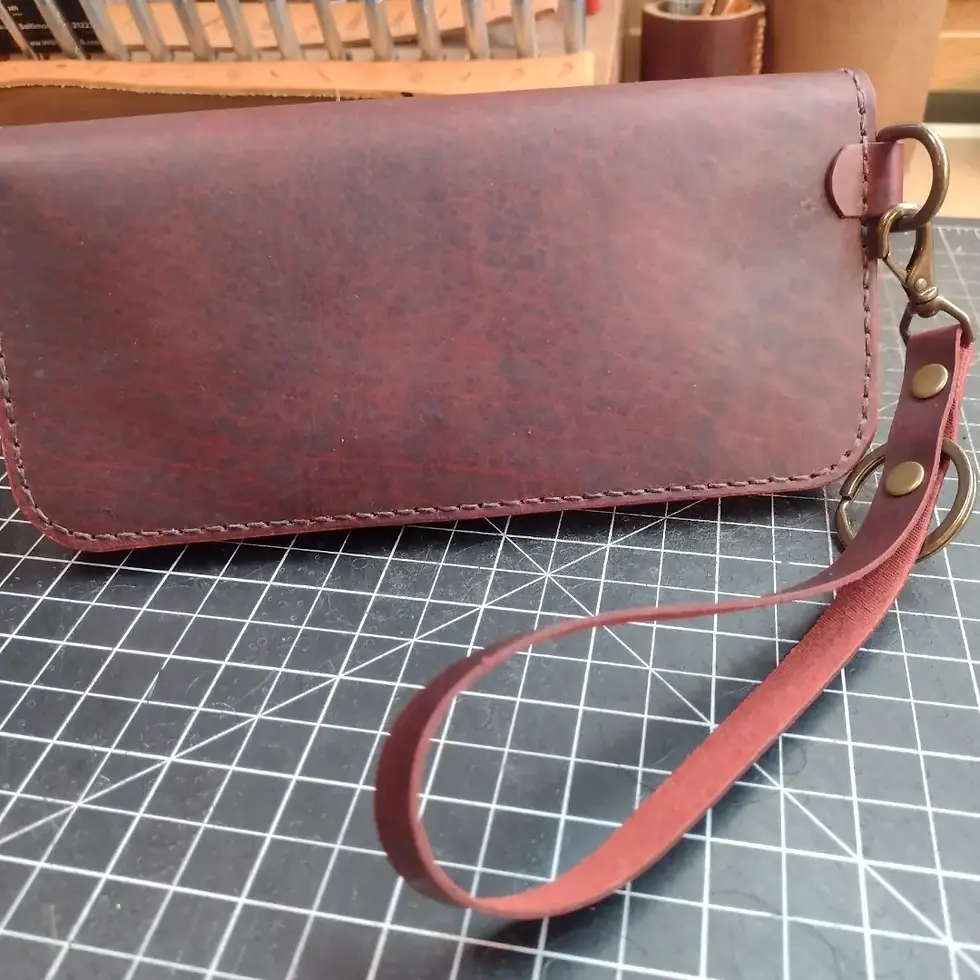 Thumbnail: Long Wallet with Zippered Pouch and emblem 