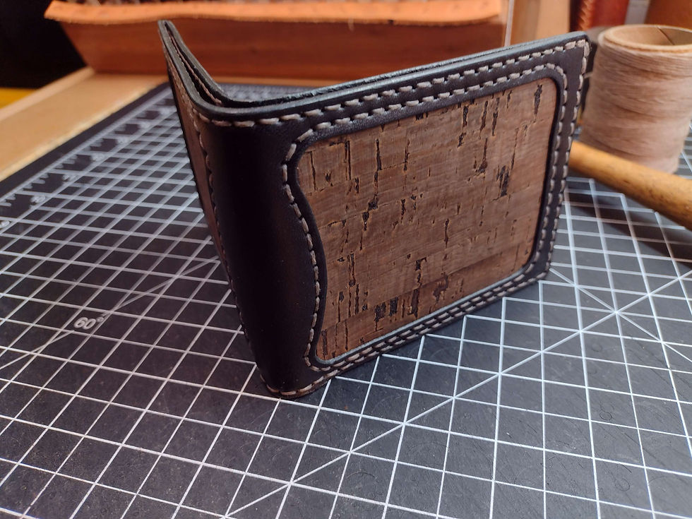 Thumbnail: Bifold Wallet with cork panels (Black)