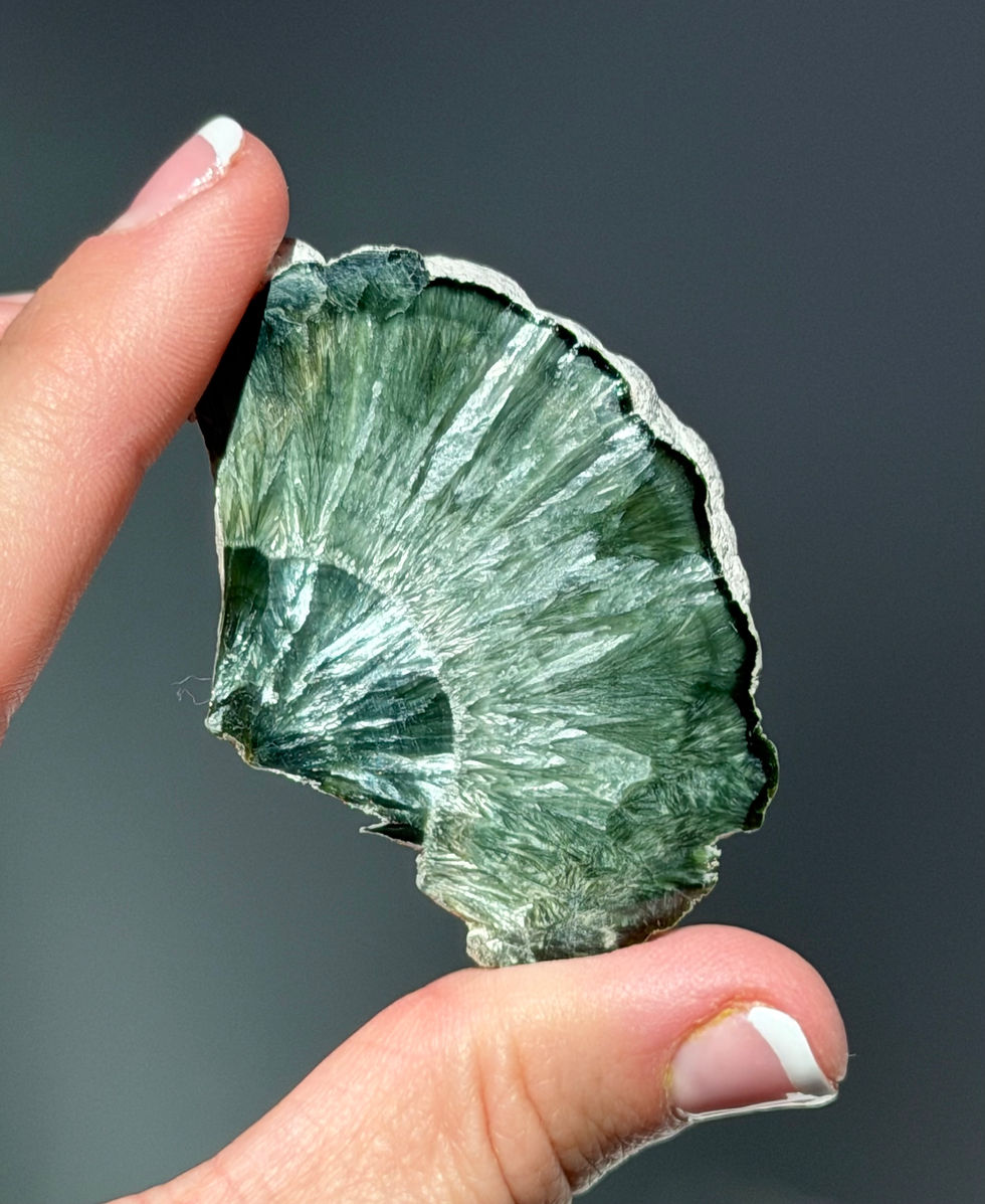 Thumbnail: 2.25 Seraphinite Mica Slice - Clinochlore Mica