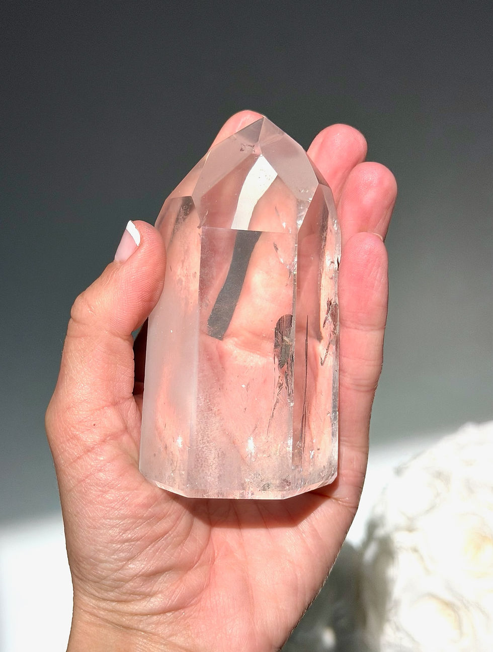Thumbnail: 3.6” Lithium Quartz Point with Mini Rainbow - Brazil