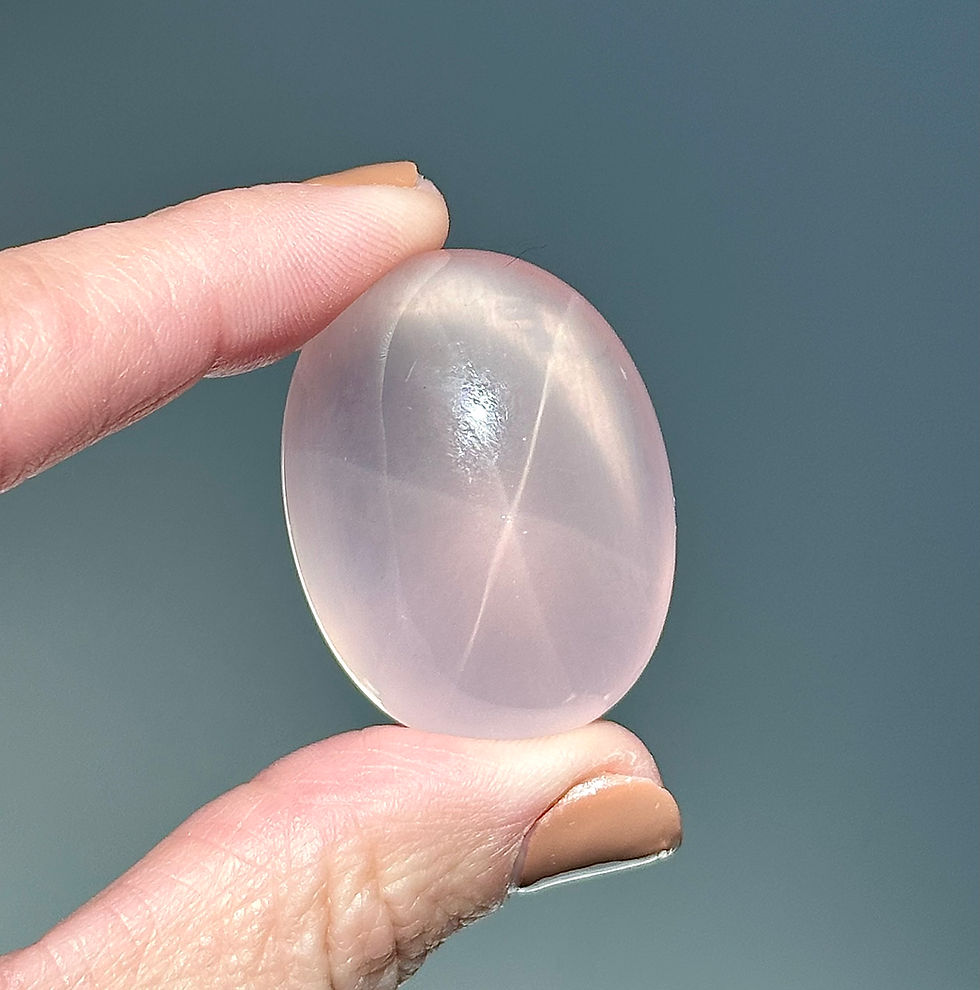 Thumbnail: 1.3 Star Rose Quartz Pocket Stone - Cabochon - Great Clarity - Brazil