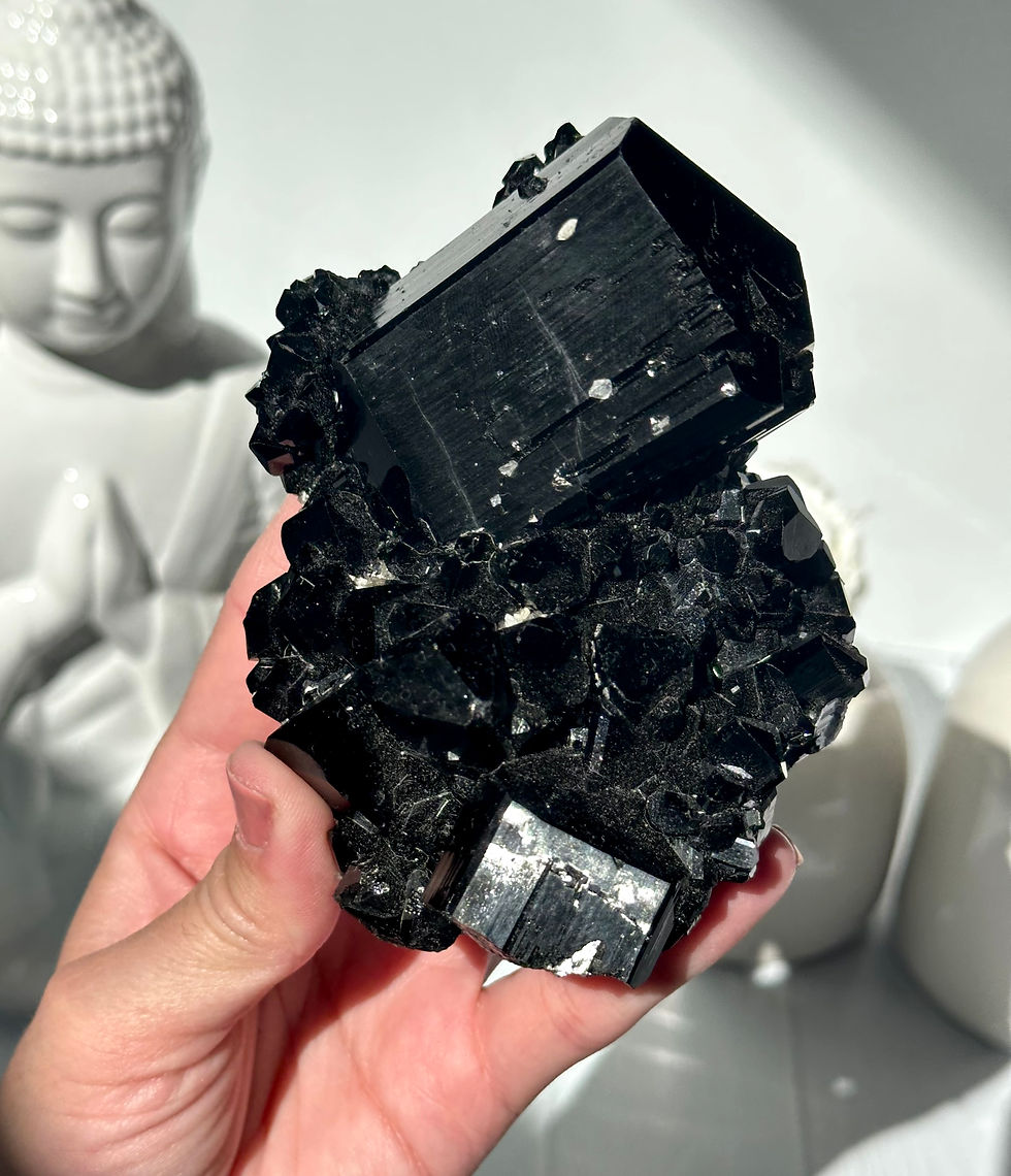 Thumbnail: 4.8”  Black Tourmaline Cluster - South Africa