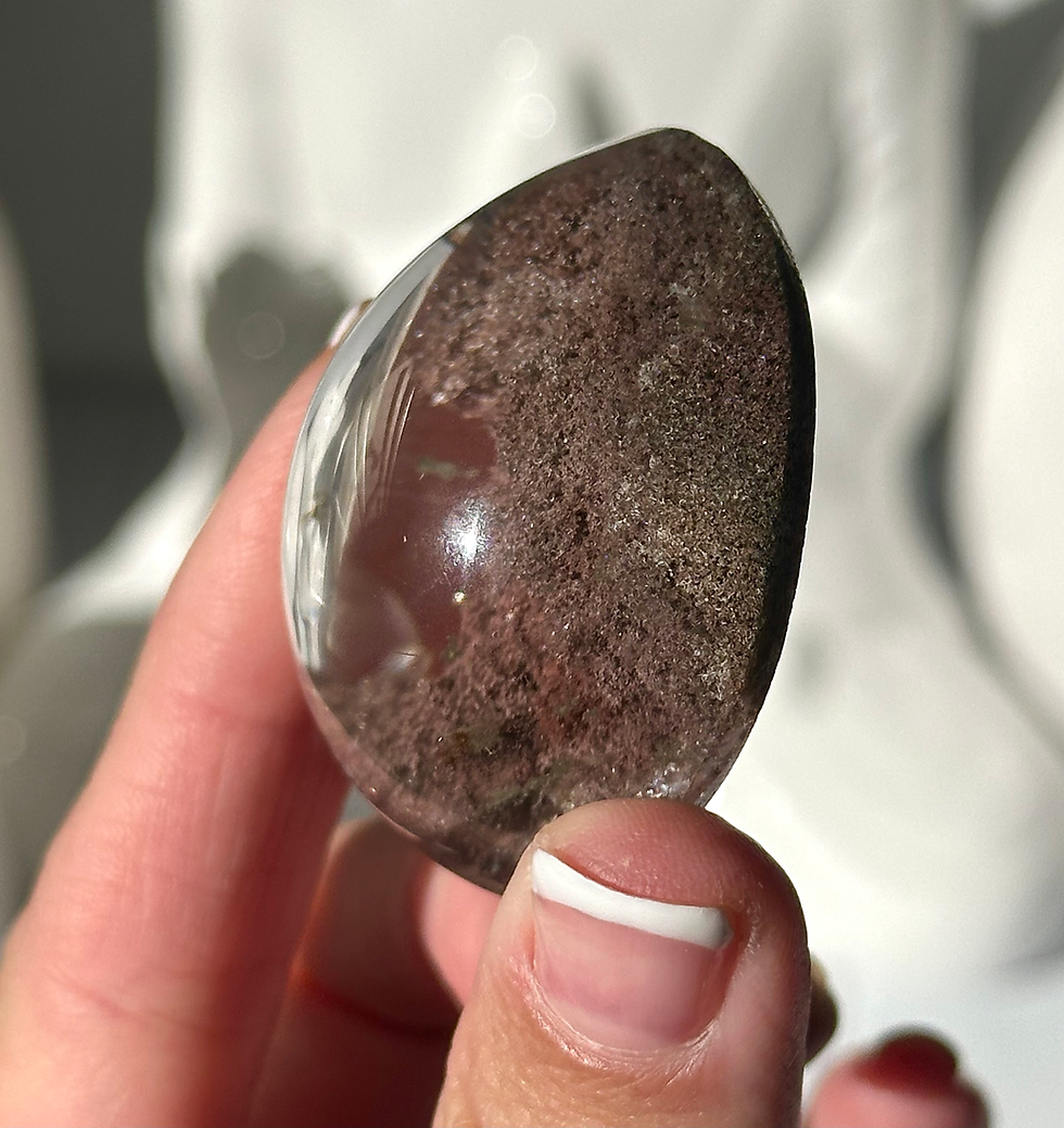 Thumbnail: 1.8” RARE Dreamy Purple Lodolite Shamanic Dream Lens - Garden Quartz 