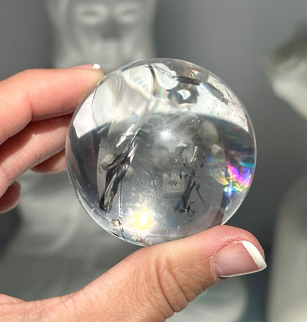 48mm Lemurian Crystal Ball with Rainbow  - Brazil