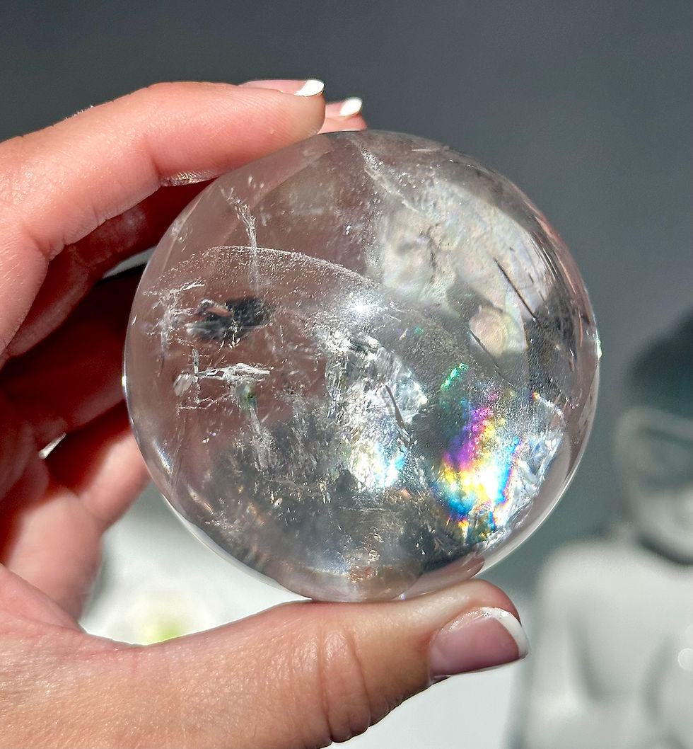 Thumbnail: 64mm, Lemurian Crystal Ball with Rainbows - Brazil  Rainbow