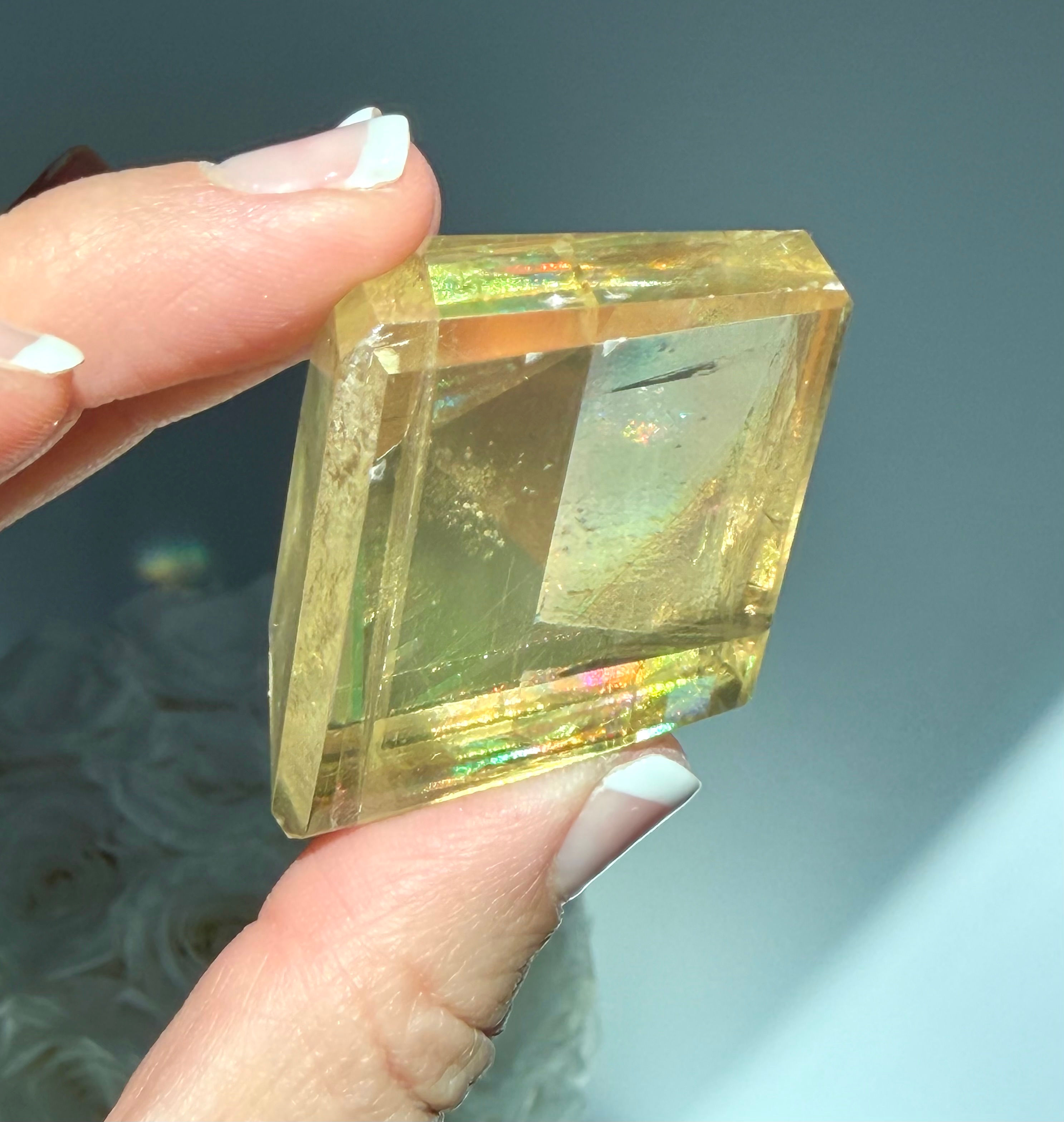 1.5” Optical Calcite with Rainbows - India
