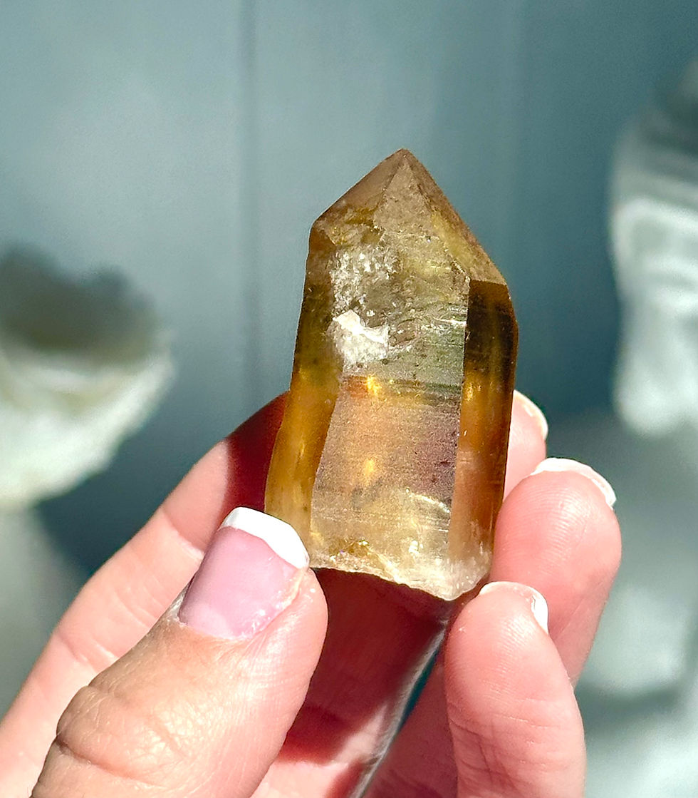 Thumbnail: 1.7” Raw Natural Citrine Dolphin Crystal Point with Isis Face and Time-Link